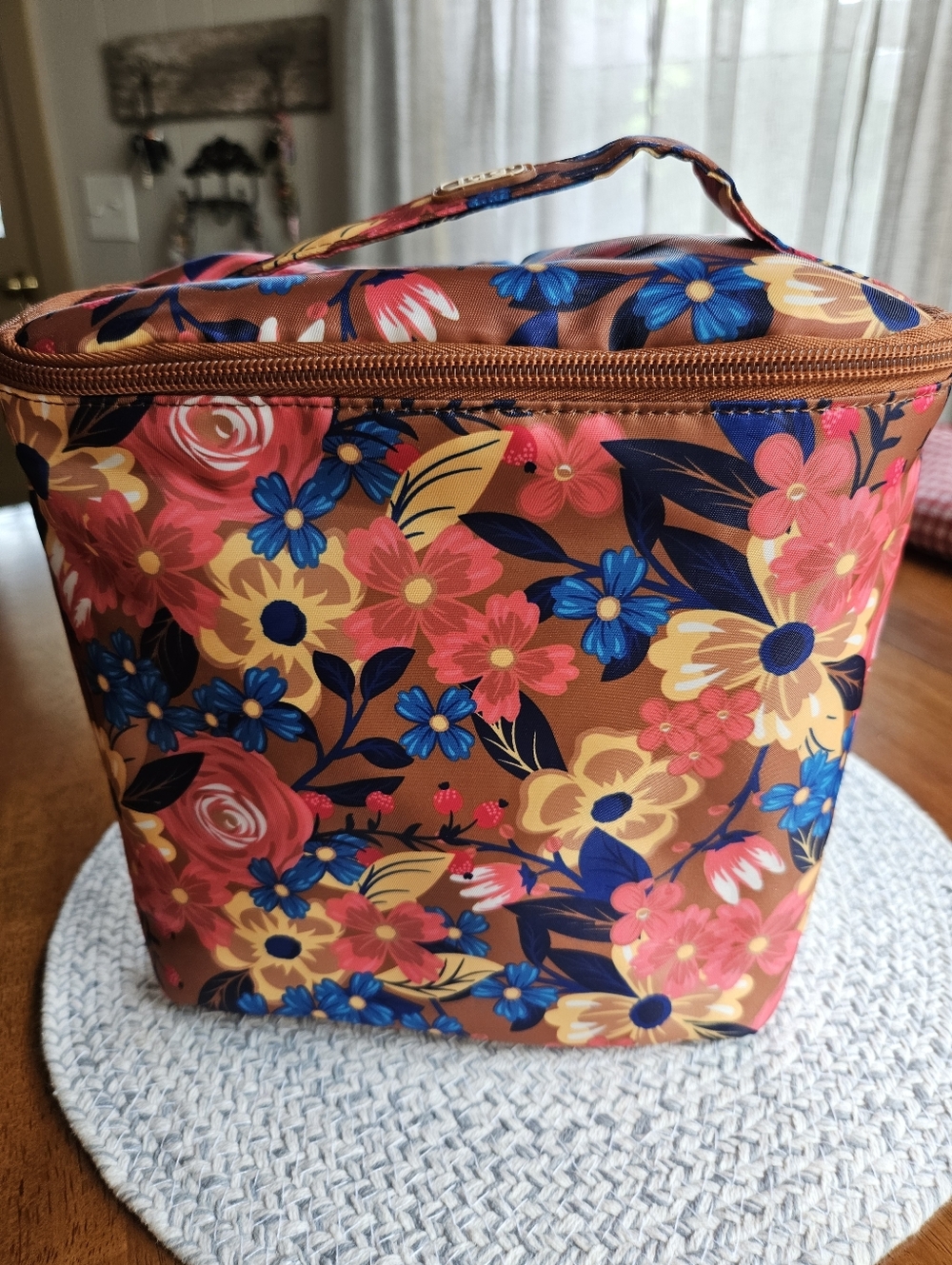 LUG Dolly Floral Cosmetic Case in Whimsy Copper